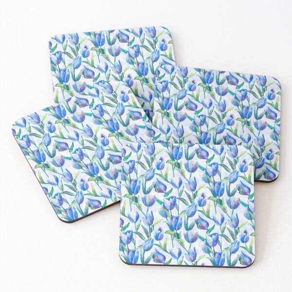 Item preview, Tulips spring blue designed and sold by Alessandro Remo Mazzoni Remotextiles.