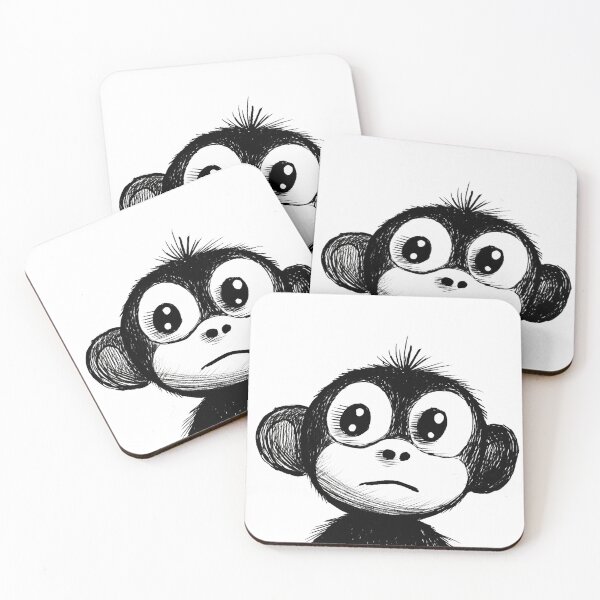 Item preview, DRAWING OF A CUTE LITTLE MONKEY designed and sold by infinitearte.