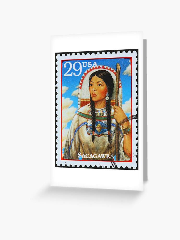 NATIVE AMERICAN SACAGAWE POST STAMP Greeting Card