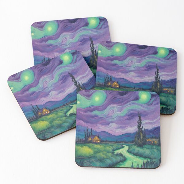 Item preview, Northern Lights in Van Gogh Style designed and sold by MadamEnne.