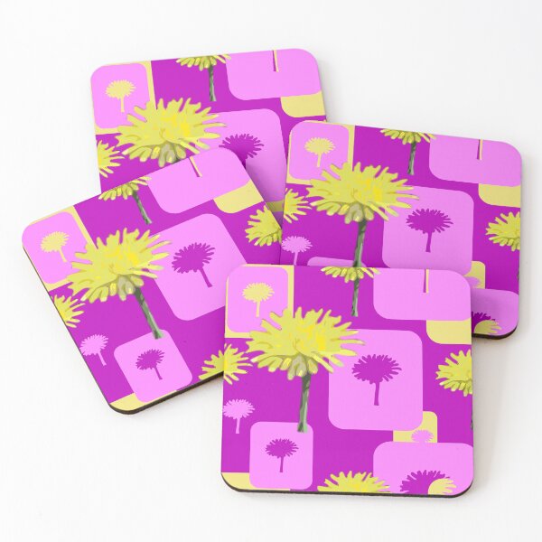Item preview, Mod Dandelions with Pink on Magenta Repeat 5748 designed and sold by Art in My Loft.