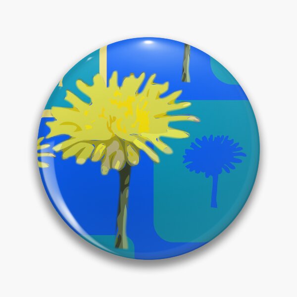 Item preview, Mod Dandelions with Teal on Blue Repeat 5748 designed and sold by Art in My Loft.