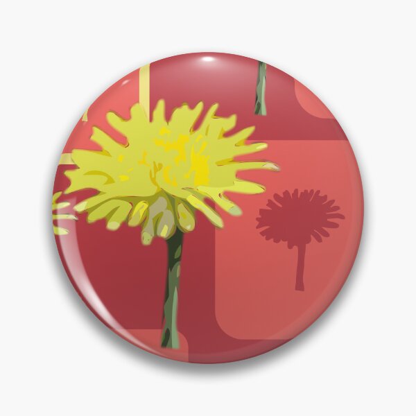 Item preview, Mod Dandelions with Apricot on Soft Red Repeat 5748 designed and sold by Art in My Loft.