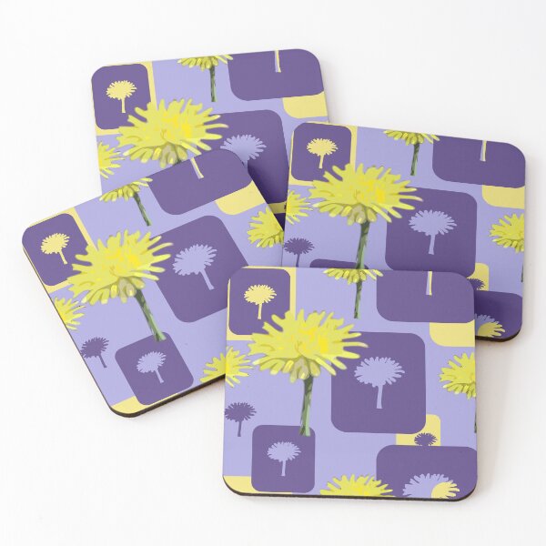 Item preview, Mod Dandelions with Purple on Lavender Repeat 5748 designed and sold by Art in My Loft.