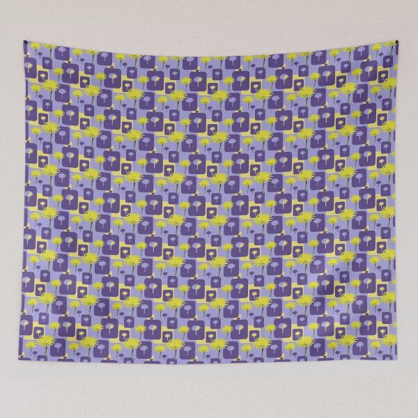 Item preview, Mod Dandelions with Purple on Lavender Repeat 5748 designed and sold by Art in My Loft.