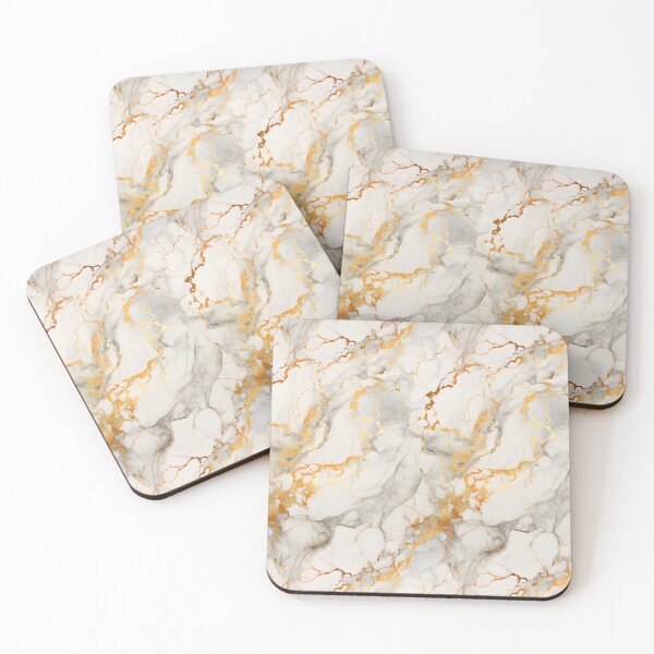 Item preview, White and Gold Seamless Repeating Marble Tile Pattern designed and sold by PeteRascal.
