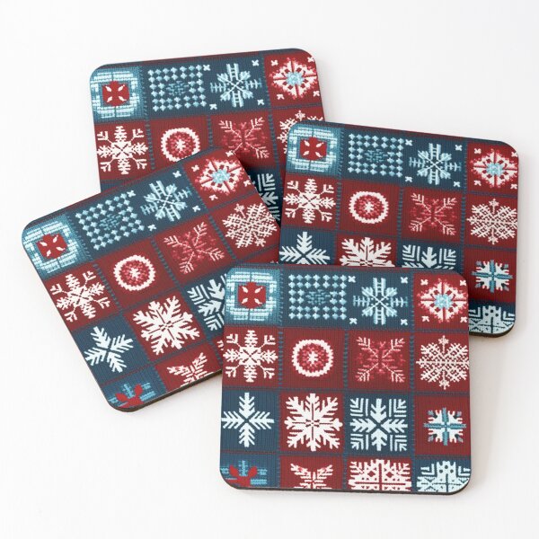 Item preview, Winter Patchwork with Christmas Snowflakes Pattern designed and sold by EvgeniiaSim.