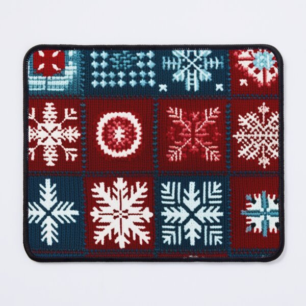 Item preview, Winter Patchwork with Christmas Snowflakes Pattern designed and sold by EvgeniiaSim.