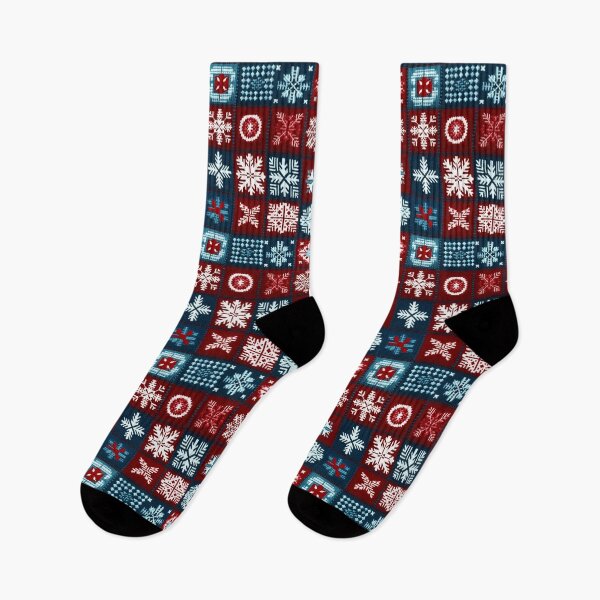 Item preview, Winter Patchwork with Christmas Snowflakes Pattern designed and sold by EvgeniiaSim.