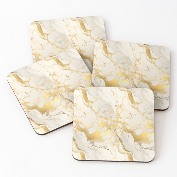 Item preview, White and Gold Seamless Repeating Marble Tile Pattern designed and sold by PeteRascal.