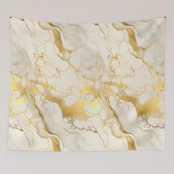 Item preview, White and Gold Seamless Repeating Marble Tile Pattern designed and sold by PeteRascal.