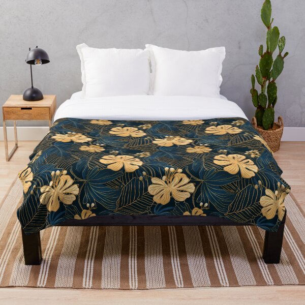 Aperçu de l'œuvre Modèle Sans Couture Floral Doré créée et vendue par HisoTorDesign.