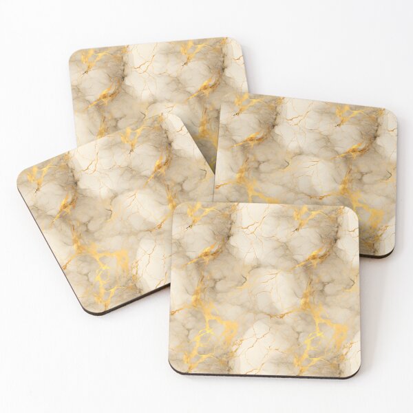 Item preview, White and Gold Seamless Repeating Marble Tile Pattern designed and sold by PeteRascal.