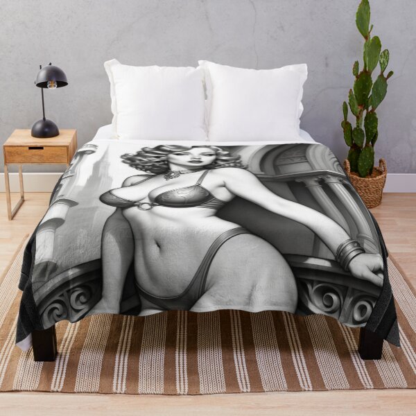 Item preview, Sophia Retro Age Pin Up Alluring Portrait Illustration AI Concept Art by Xzendor7 designed and sold by Xzendor7 Digital Art Creations.