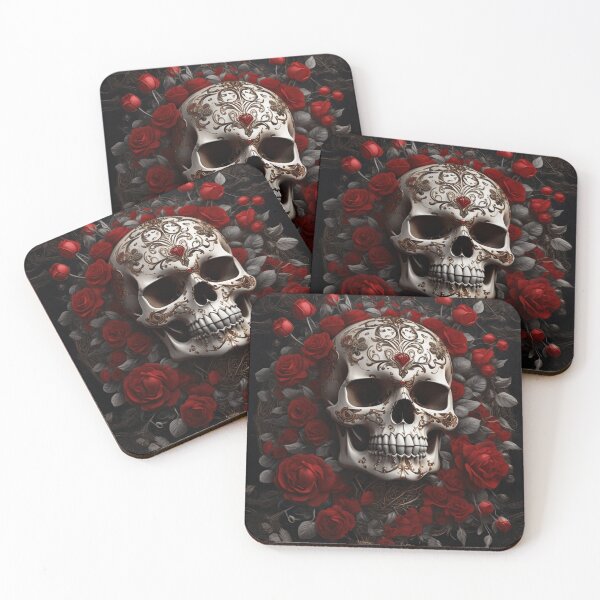 Item preview, Ornate Skull Entwined with Roses designed and sold by Myahashaye.