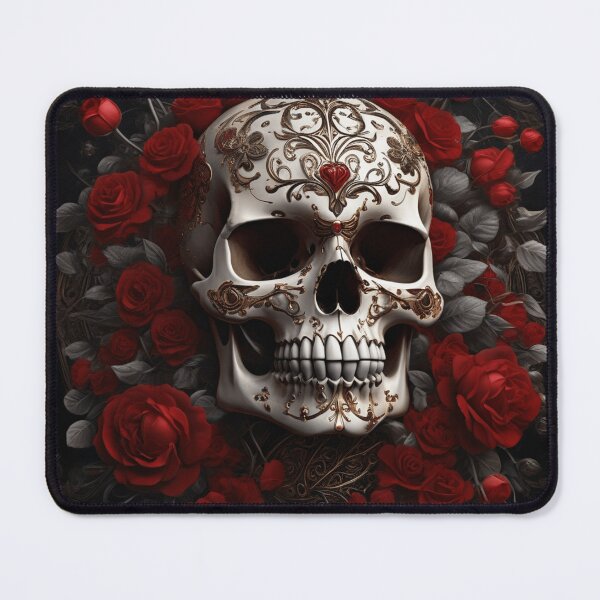 Item preview, Ornate Skull Entwined with Roses designed and sold by Myahashaye.