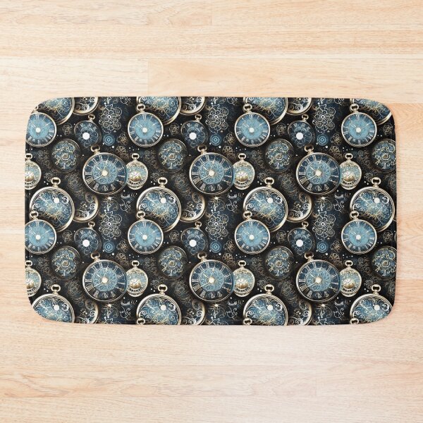 Item preview, Hypnotic Spirals and Pocketwatches - Pattern - Brass, Silver and Azur designed and sold by JoanNinjaHen.