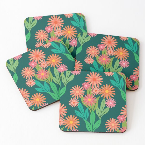 Item preview, Mini Daisies Bouquet on Teal Green designed and sold by PaisleyMcNoodle.