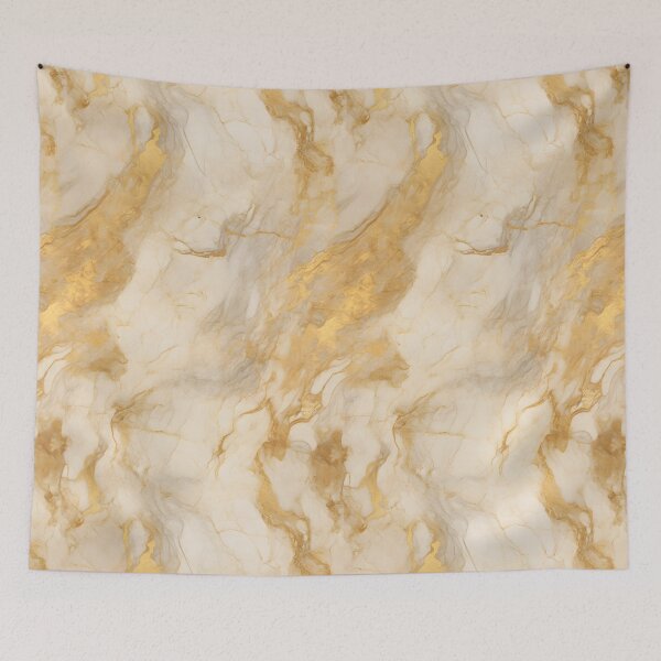 Item preview, White and Gold Seamless Repeating Marble Tile Pattern designed and sold by PeteRascal.