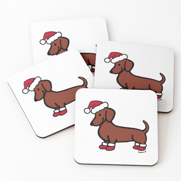 Item preview, Red Smooth Dachshund Santa designed and sold by HappyLabradors.