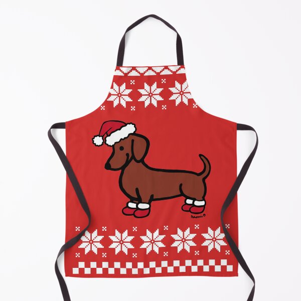 Item preview, Red Smooth Dachshund Santa designed and sold by HappyLabradors.
