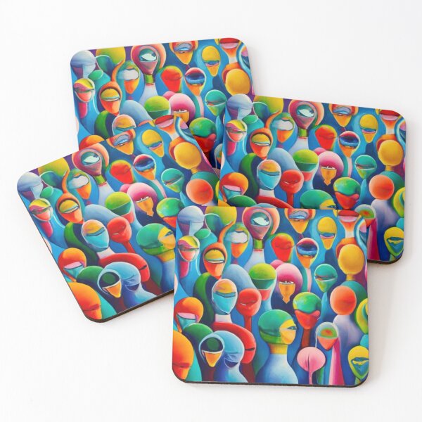 Item preview, logo vivid colors woman man fabric print red blue yellow orange multi color colorful print of space people, children's fabric, children's bedding designed and sold by gulka8.