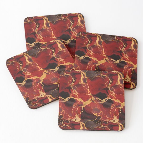 Item preview, Red and Gold Seamless Repeating Marble Tile Pattern designed and sold by PeteRascal.