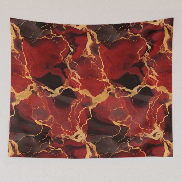 Item preview, Red and Gold Seamless Repeating Marble Tile Pattern designed and sold by PeteRascal.
