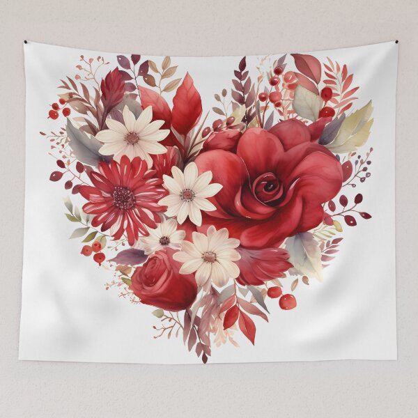 Item preview, Winter flower arrangement in the shape of a heart designed and sold by dcrc.
