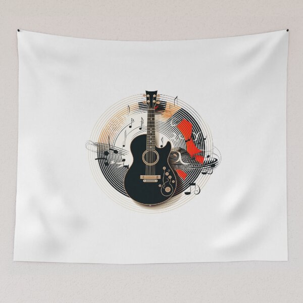 Item preview, Guitar with music notes designed and sold by Gilpro Designs.