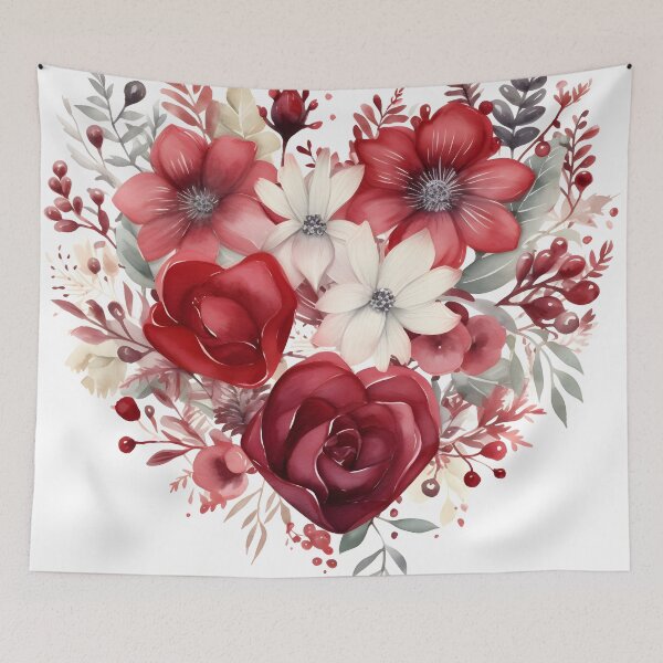 Item preview, Winter flower arrangement in the shape of a heart designed and sold by dcrc.