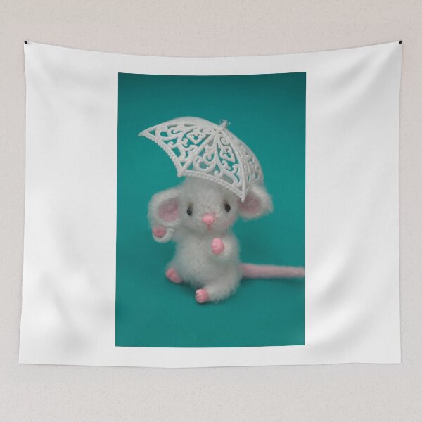 Item preview, WhIte cute fluffy mouse toy designed and sold by olena2552.
