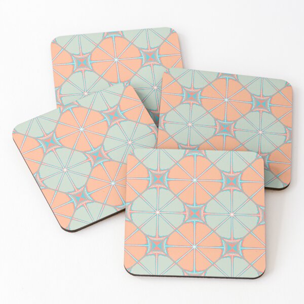 Item preview, Retro Citrus Sunset on Sea Dot Mandala Geo Tile designed and sold by Triplicate Limited.