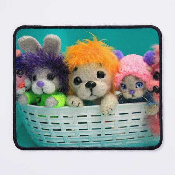 Item preview, Cute crocheted toys in white basket designed and sold by olena2552.