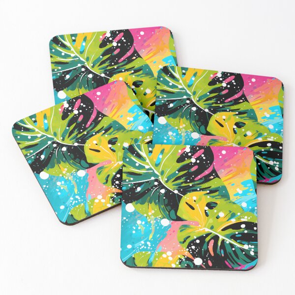 Item preview, Tropical Leaves Abstract Background with Vivid Colors designed and sold by HisoTorDesign.