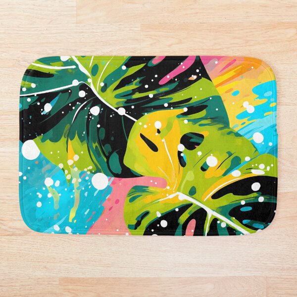 Aperçu de l'œuvre Feuilles tropicales abstrait avec des couleurs vives créée et vendue par HisoTorDesign.