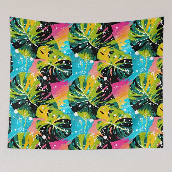 Item preview, Tropical Leaves Abstract Background with Vivid Colors designed and sold by HisoTorDesign.