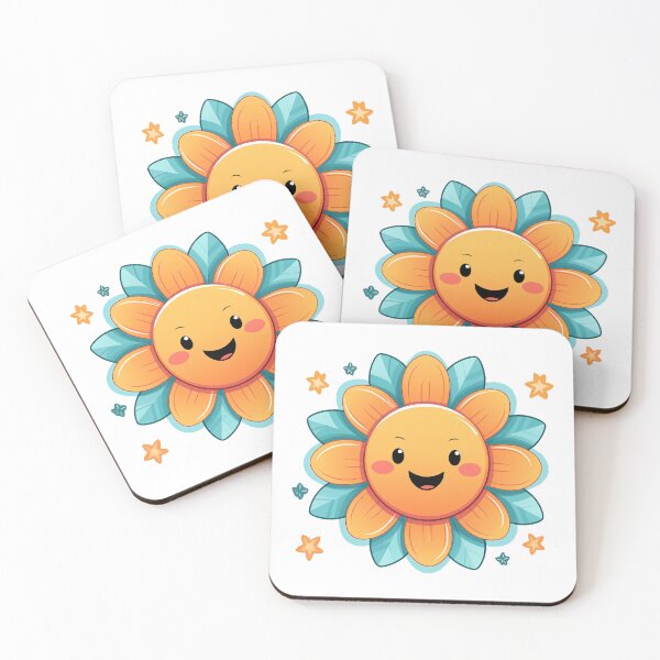 Item preview, Joyful Blooms: Kawaii-Style Happy Flower Clipart designed and sold by aiartbay.