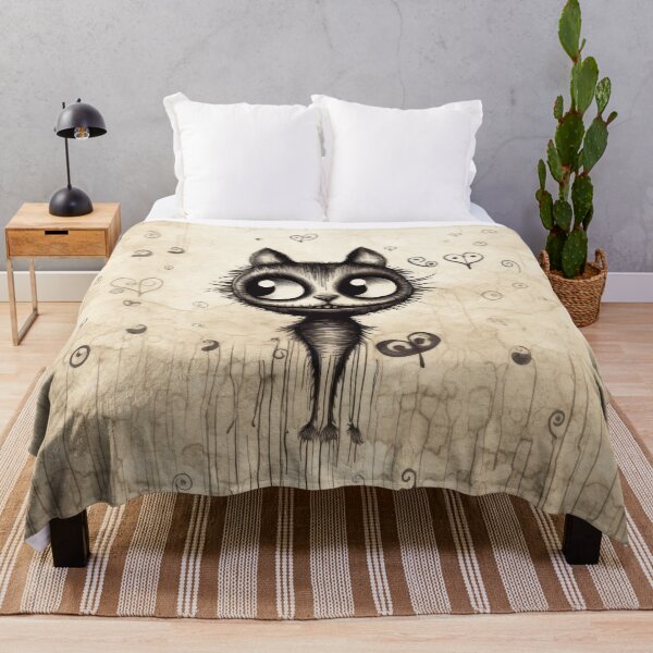 Katze Vintage No.4 Fleecedecke