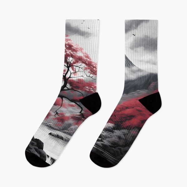 Item preview, Black and white Japanese landscape print designed and sold by dcrc.