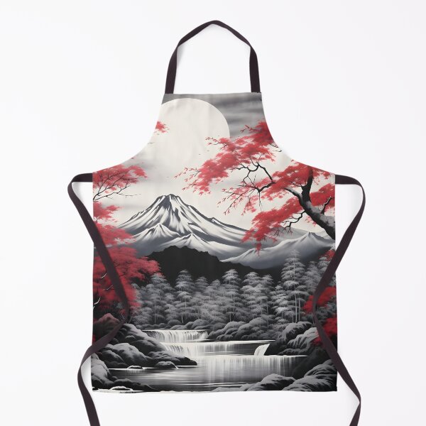 Item preview, Black and white landscape with magenta Japanese oak tree designed and sold by dcrc.