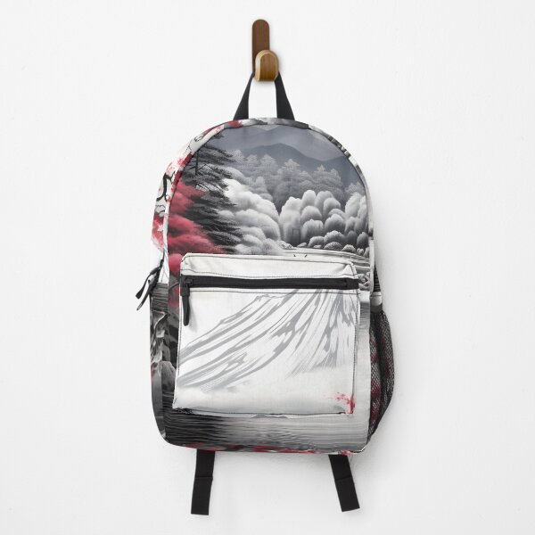Item preview, Black and white landscape with magenta Japanese oak tree designed and sold by dcrc.