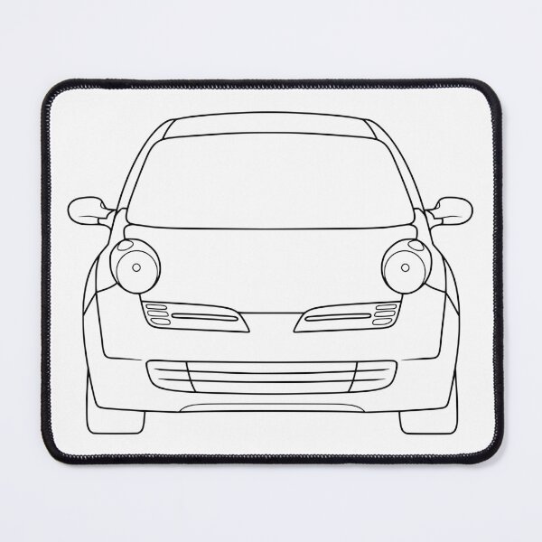 Item preview, Nissan Micra March K12 front black lined art designed and sold by EdimDesign.