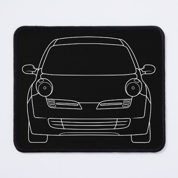 Item preview, Nissan Micra March K12 front white lined art designed and sold by EdimDesign.