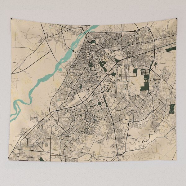 Item preview, Lahore City Map of Punjab, Pakistan  - Vintage designed and sold by deMAP.