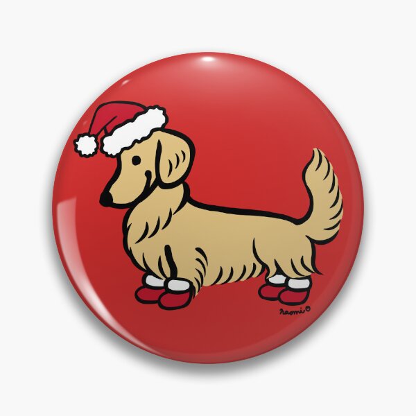 Item preview, Longhaired Cream Dachshund Santa designed and sold by HappyLabradors.