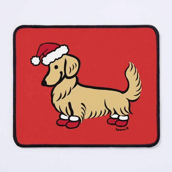 Item preview, Longhaired Cream Dachshund Santa designed and sold by HappyLabradors.
