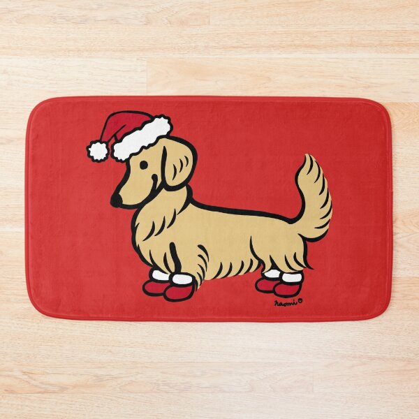 Item preview, Longhaired Cream Dachshund Santa designed and sold by HappyLabradors.