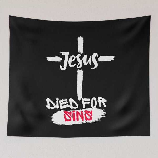 Item preview, Jesus died for our sins-christian cross sticker designed and sold by Faithandpattern.