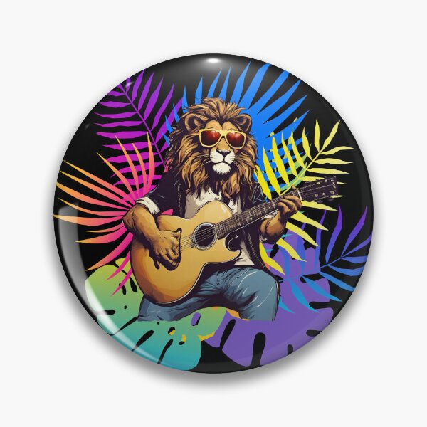 Item preview, COOL GUITARIST LION - guitarist lion - rock lion - wild musician designed and sold by Musicians-world.